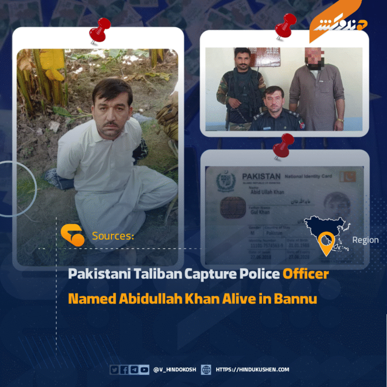 Pakistani Taliban Capture Police Officer Named Abidullah Khan Alive in Bannu