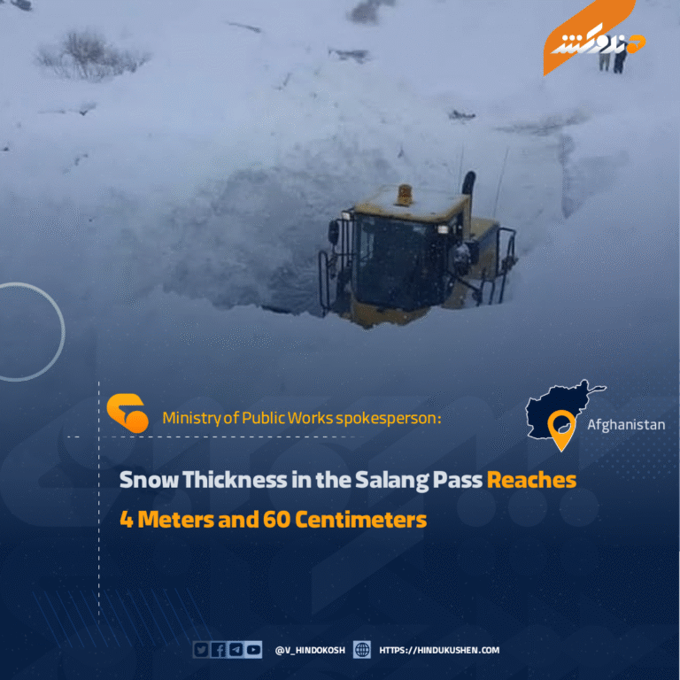 Snow Thickness in the Salang Pass Reaches 4 Meters and 60 Centimeters