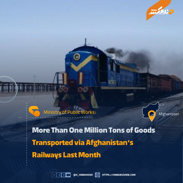 More Than One Million Tons of Goods Transported via Afghanistan’s Railways Last Month